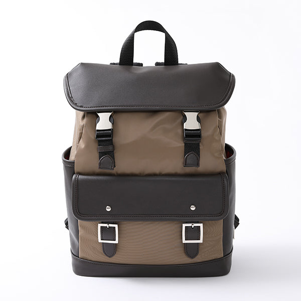 Black and taupe rodos leather backpack